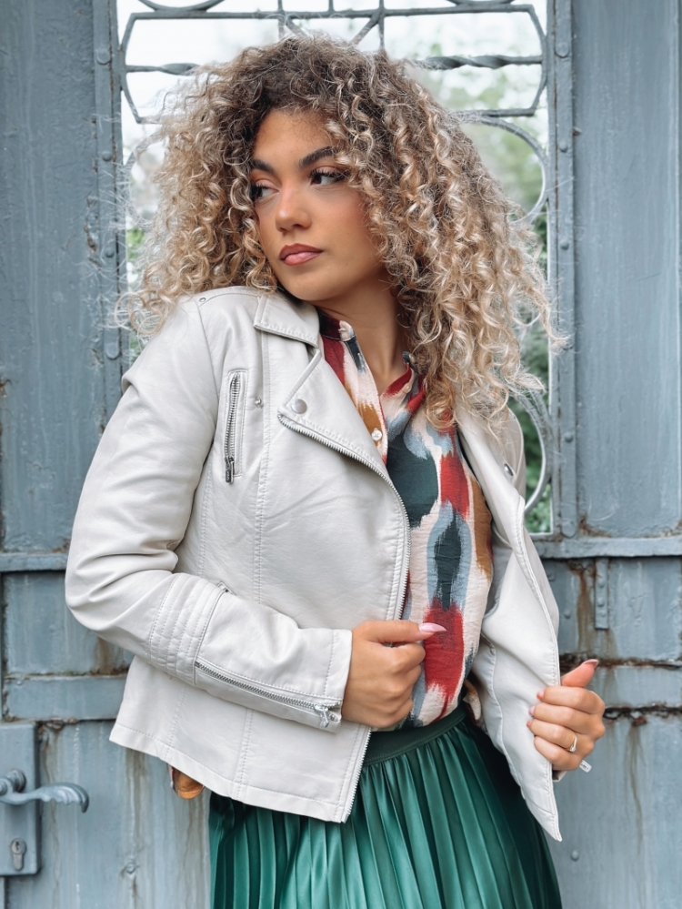 ONLGEMMA FAUX LEATHER BIKER OT 264895 Silver L