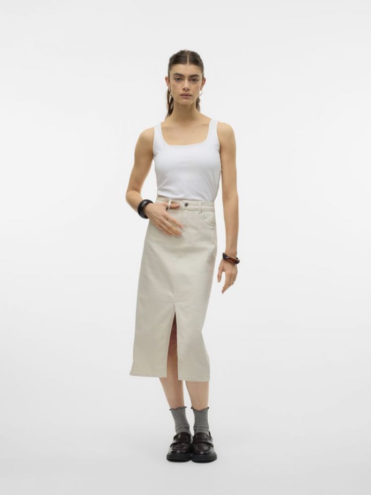 VMVERI HR CALF DENIM SKIRT GA 222913 Birch
