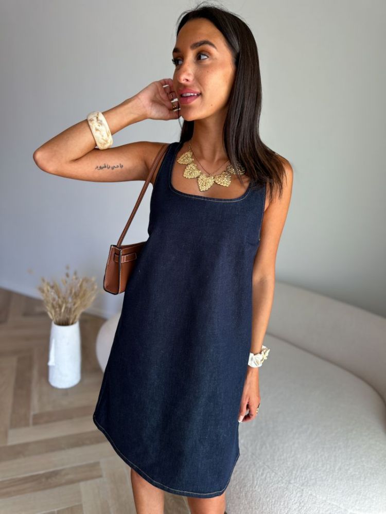 PCFRANNA SL DENIM SPENCER DRES 184060 Dark Blu
