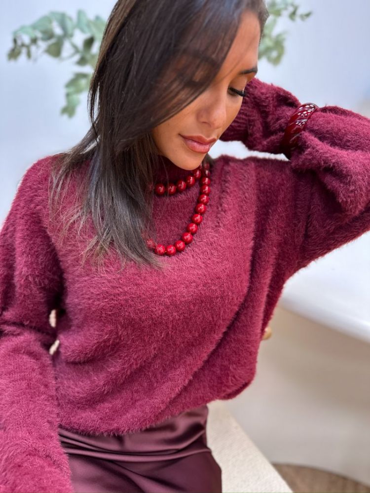 PCOVY LS MOCK NECK KNIT PWP BC 188938 Tawny Po