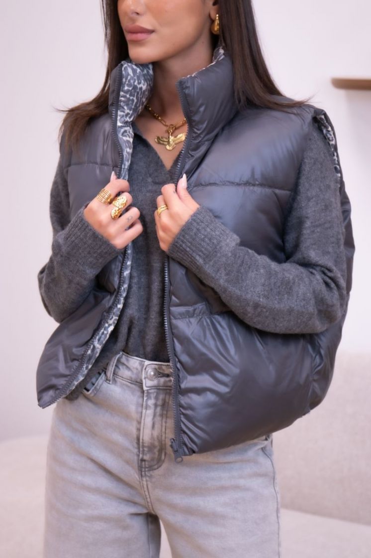 PCJIMMA REVERSIBLE PUFFER VEST 182420001 Aspha