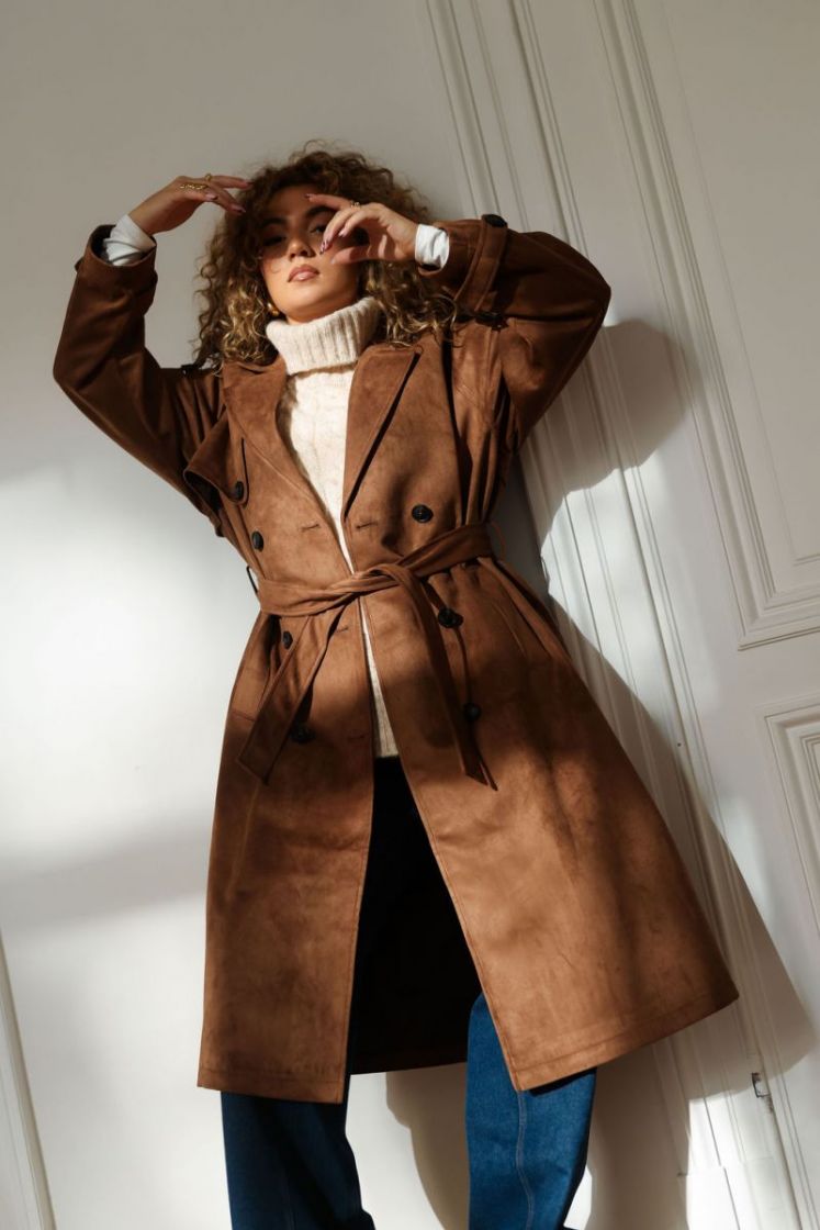 JXLEIA ROSIE LONG TRENCHCOAT O 176174 Cognac