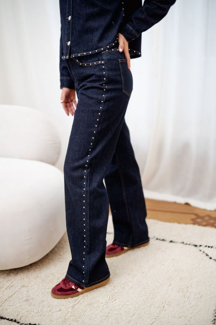 PCKARLA MW WIDE JEANS D2D FSY 184060001 Dark