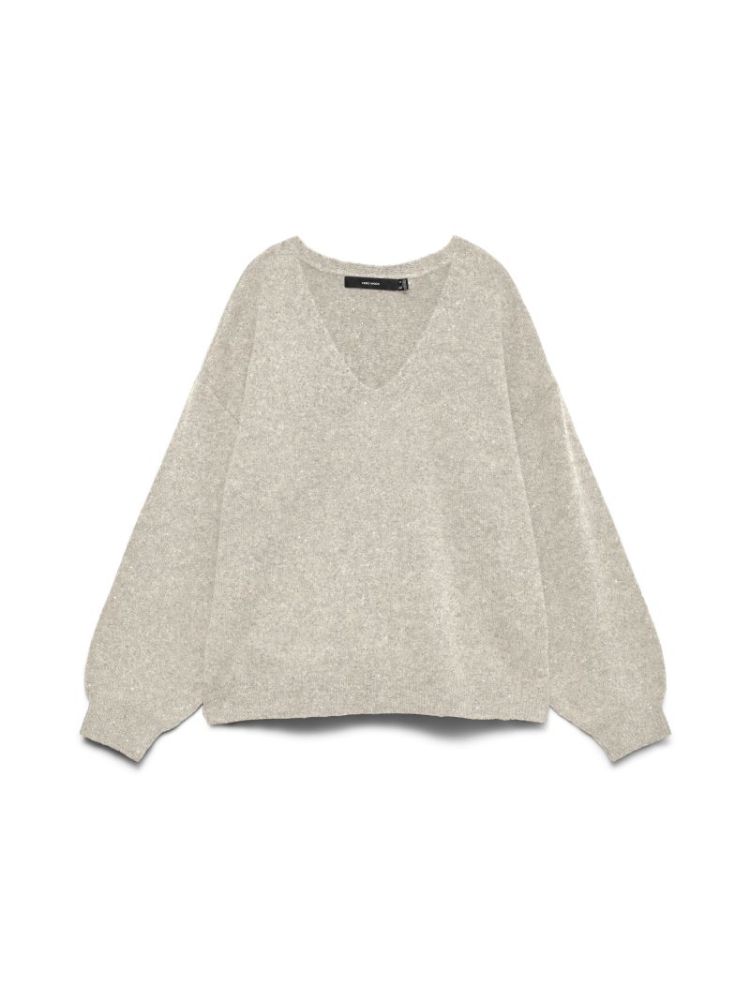 VMDEMI LS V-NECK PULLOVER BOO 222913007 Birch