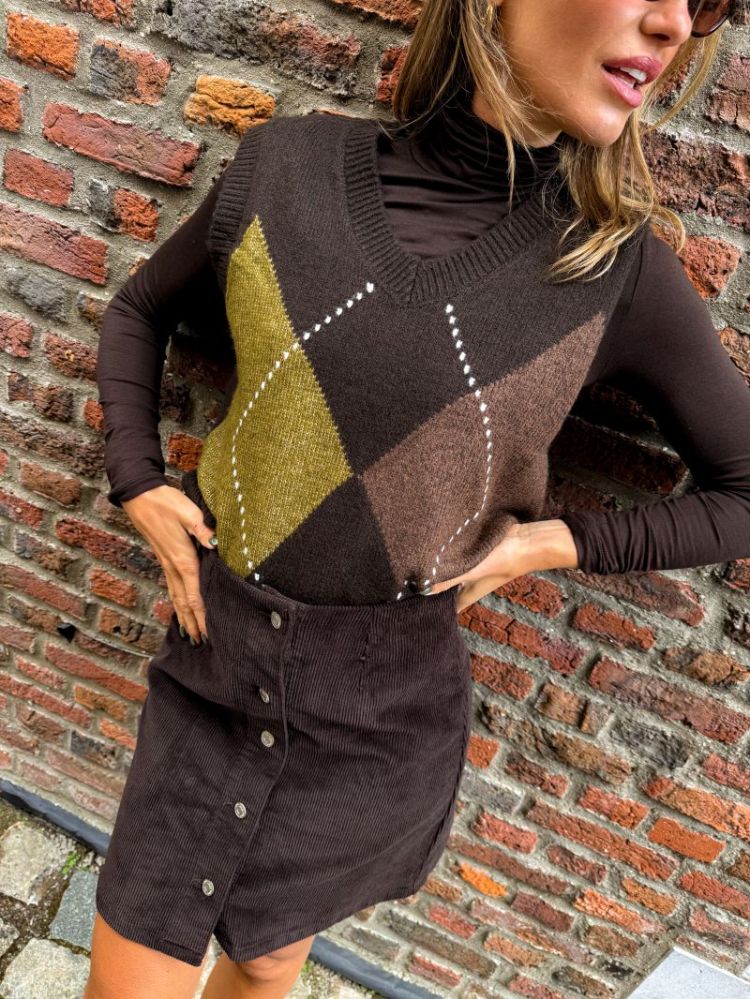 JXHARVI VEST KNIT 176191 Demitass